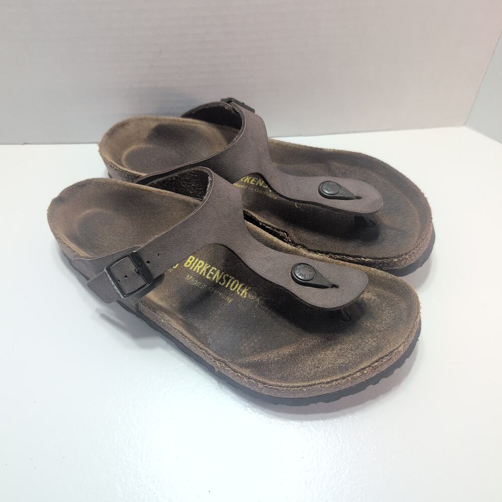 Birkenstock Gizeh Leather Thong Mocha Brown Sandals Women's 9